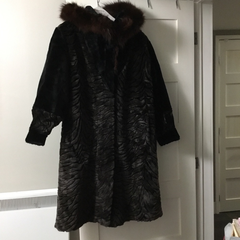 Jessica Lee Fur Trim Hoodie Coat